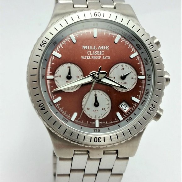 Millage Classic 4388 Date Chronograph Stainless Steel Japan Movement - Nice! - Picture 2 of 11
